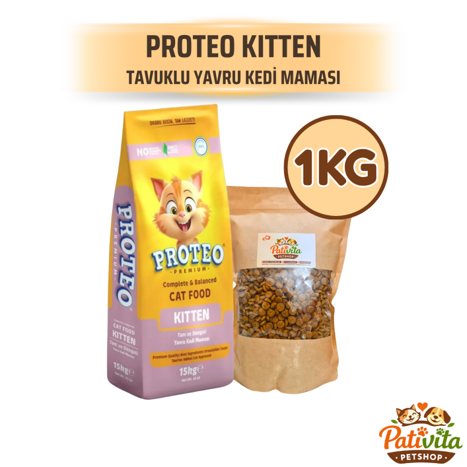 PROTEO KITTEN TAVUKLU YAVRU KEDİ MAMASI AÇIK MAMA 1 KG