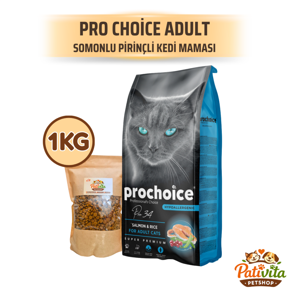 PRO CHOICE SOMONLU PİRİNÇLİ ADULT AÇIK MAMA 1 KG
