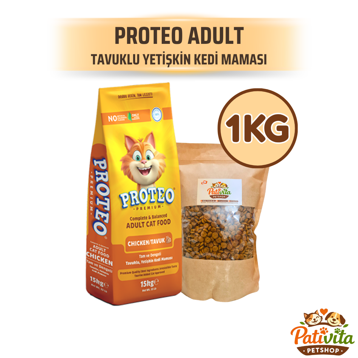PROTEO TAVUKLU YETİŞKİN KEDI AÇIK MAMA 1 KG