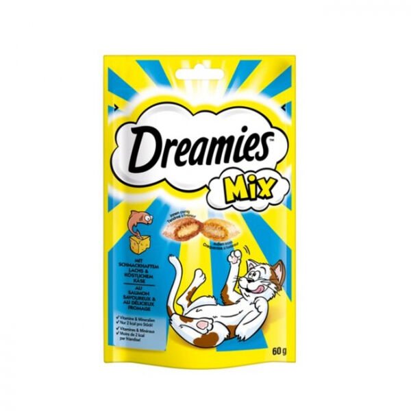 Dreamies Mix İç Dolgulu Somonlu ve Peynirli Kedi Ödül Bisküvisi 60gr
