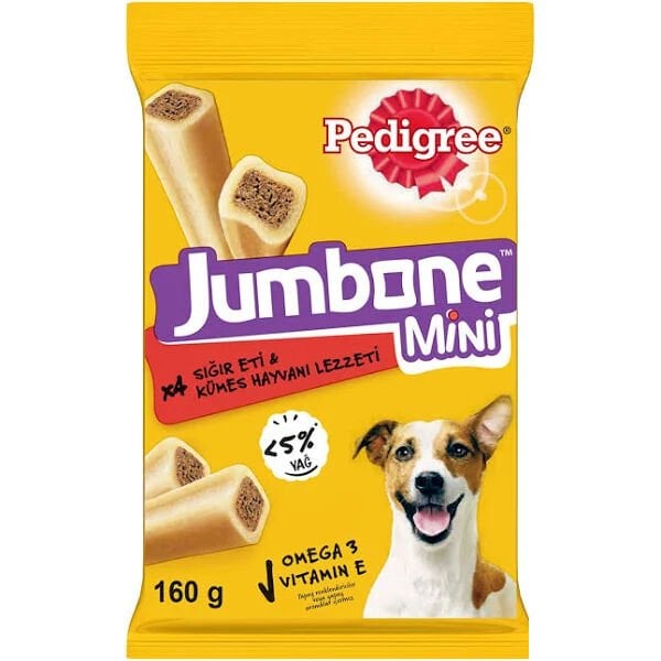 Pedigree Jumbone Mini Sığır Etli ve Kümes Hayvanlı Köpek Ödül Maması 160gr