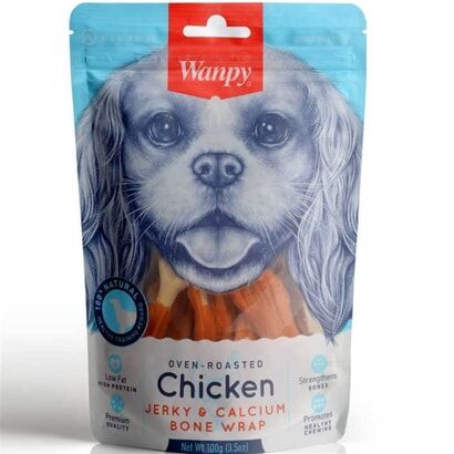 Wanpy Oven Roasted Tavuk Sargılı Kalsiyum Takviyeli Köpek Ödülü 100gr
