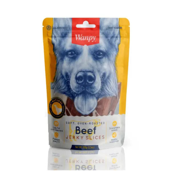 Wanpy Oven Roasted Gerçek Biftekli Şeritler Köpek Ödülü 100gr