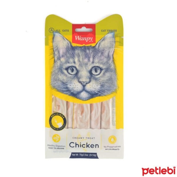Wanpy Tavuklu Sindirim Sistemi Destekleyici Krema Kedi Ödül Maması 14gr (5'li)