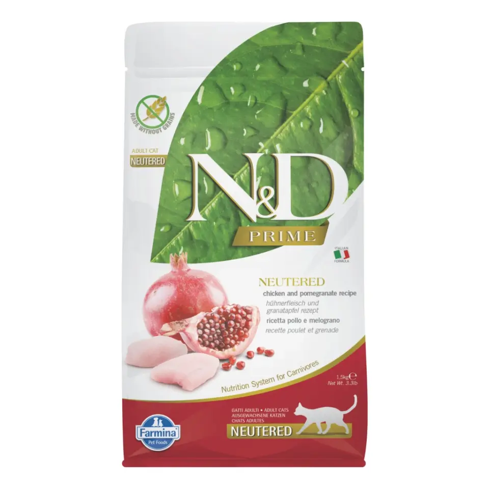 N&D TAHILSIZ TAVUKLU NARLI KISIRLASTIRILMIS KEDI MAMASI 1.5 KG