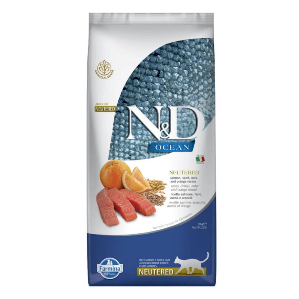 N&D DÜSÜK TAHILLI SOMONLU KISIRLASTIRILMIS KEDI MAMASI 10KG
