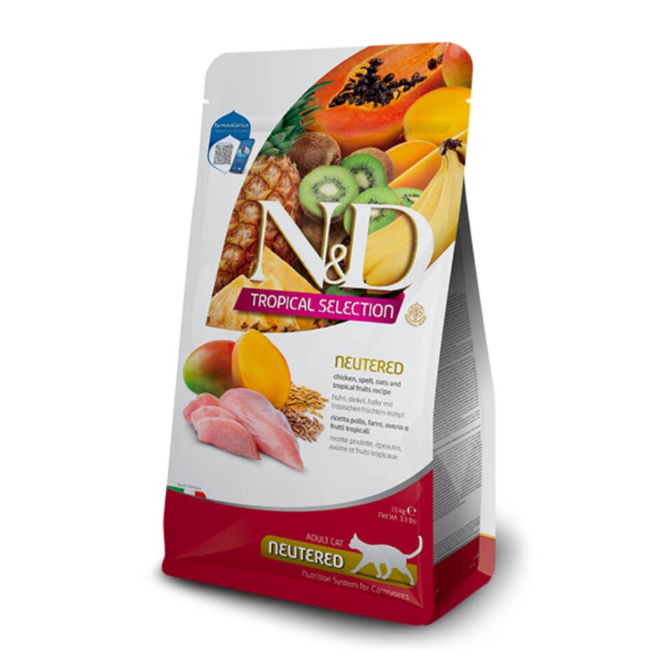 N&D Tropical Selection Tavuklu ve Tropikal Meyveli Kısırlaştırılmış Kedi Maması 1,5kg