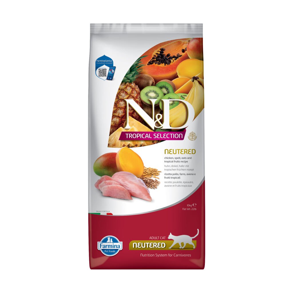 ND Tropical Selection Tavuklu ve Tropikal Meyveli Kısırlaştırılmış Kedi Maması 10kg