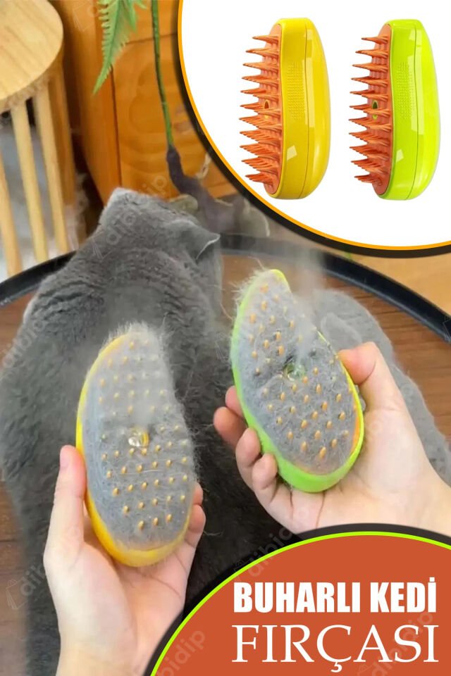 Buharlı Kedi Köpek Yıkama Fırçası Tüy Toplayıcı Masaj Tarağı