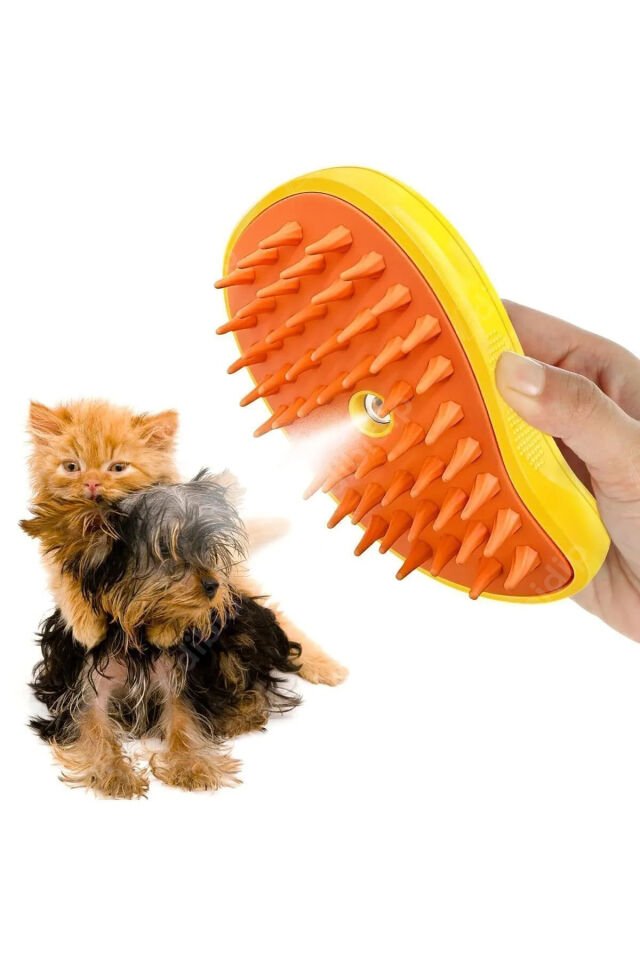 Buharlı Kedi Köpek Yıkama Fırçası Tüy Toplayıcı Masaj Tarağı