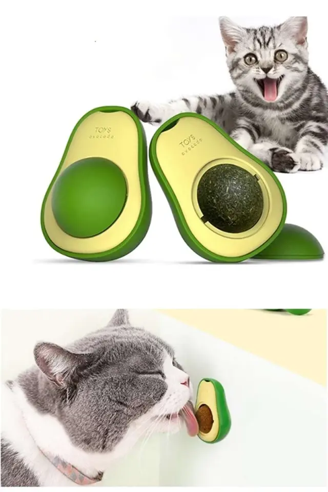 PATİVİTA Avokado Doğal Catnipli Yenilebilir Kedi Nanesi Otu Oyun Topu Oyuncağı Kedi Yalama Topu