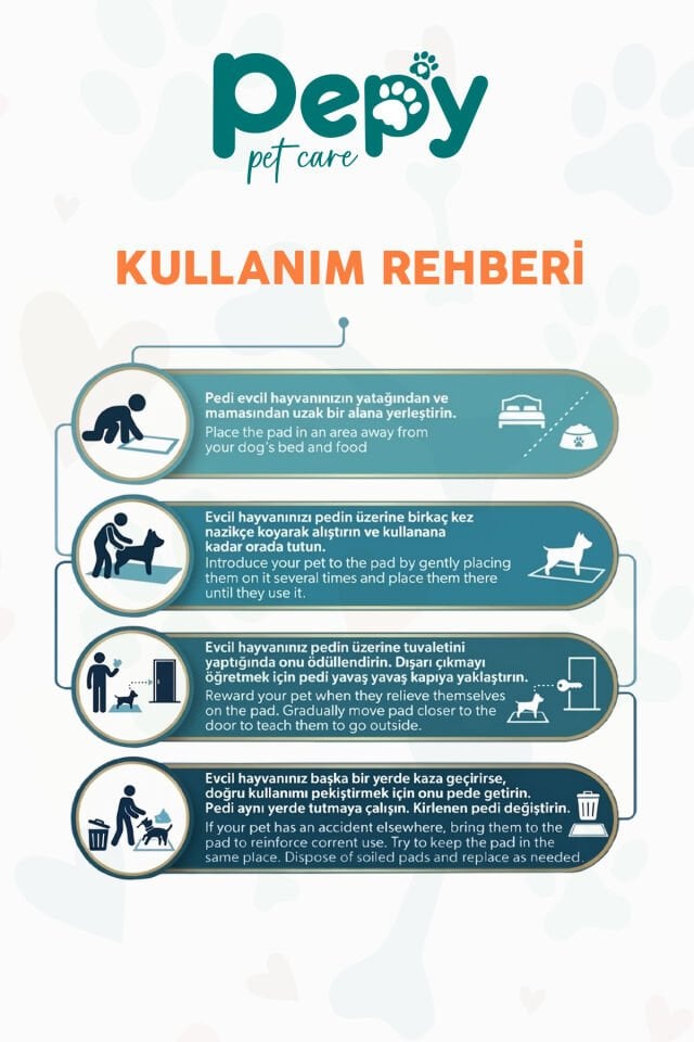 Pepy Yapışkanlı Köpek Çiş Eğitim Pedi 60*90 cm 30lu
