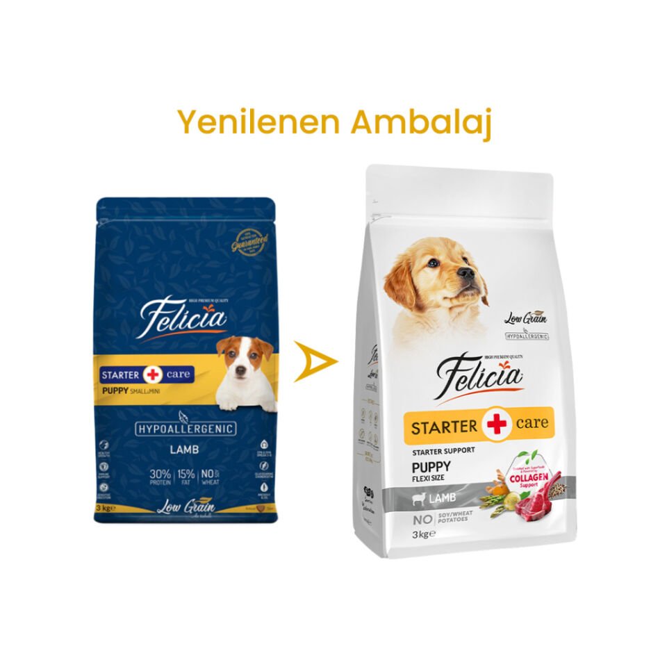 Felicia Hipoalerjenik Kuzulu Küçük ve Orta Irk Düşük Tahıllı Yavru Köpek Maması 3kg