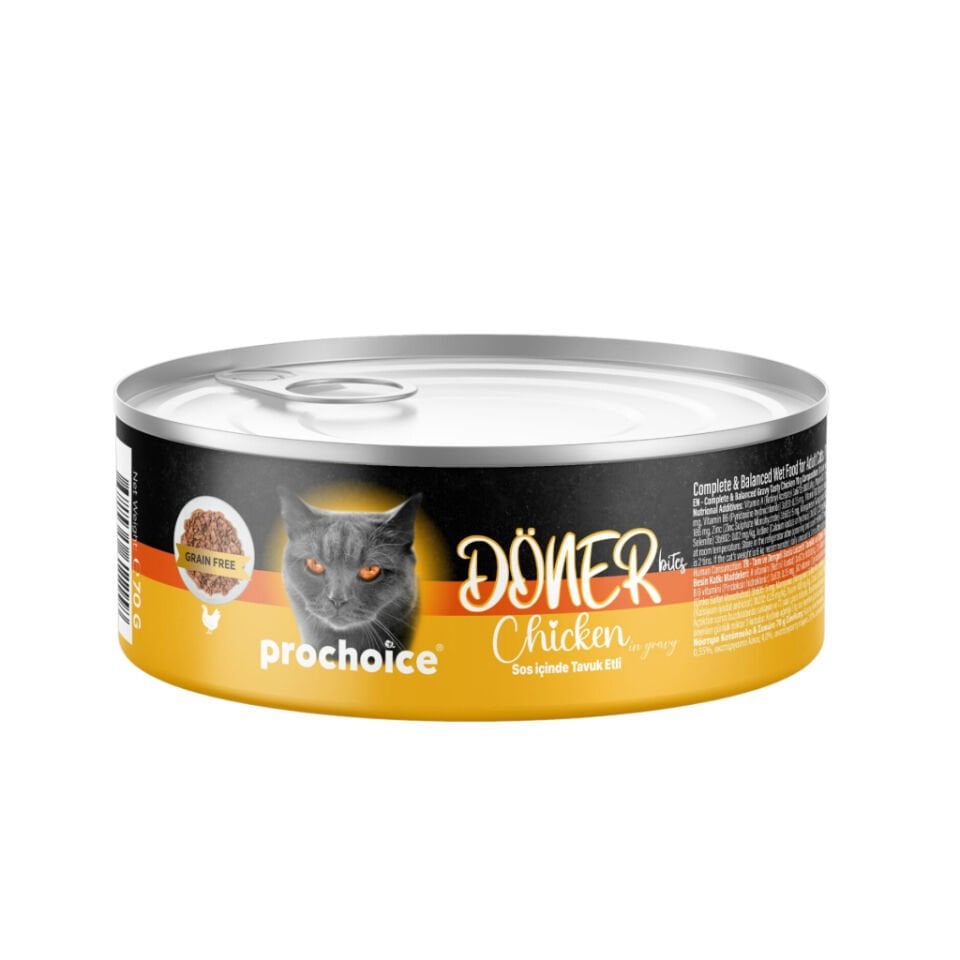 PRO CHOICE DÖNER BITES TAVUK ETLI ADULT  KEDI KONSERVE 70 GR