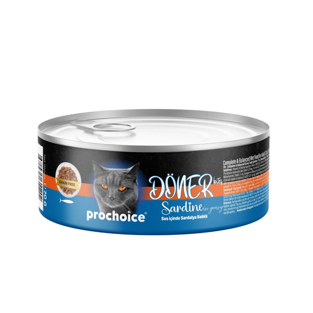 PRO CHOICE DÖNER BITES SOS IÇINDE SARDALYA BALIKLI YETISKIN KEDI MAMASI 70 GR