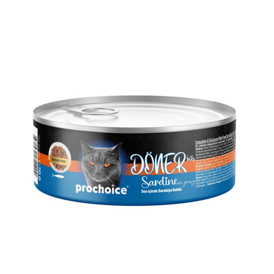 PRO CHOICE DÖNER BITES SOS IÇINDE SARDALYA BALIKLI YETISKIN KEDI MAMASI 70 GR