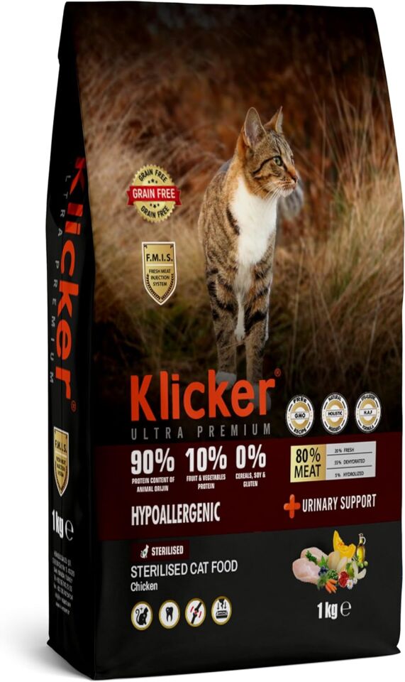 KLICKER TAVUKLU KISIR KEDI MAMASI 1 KG