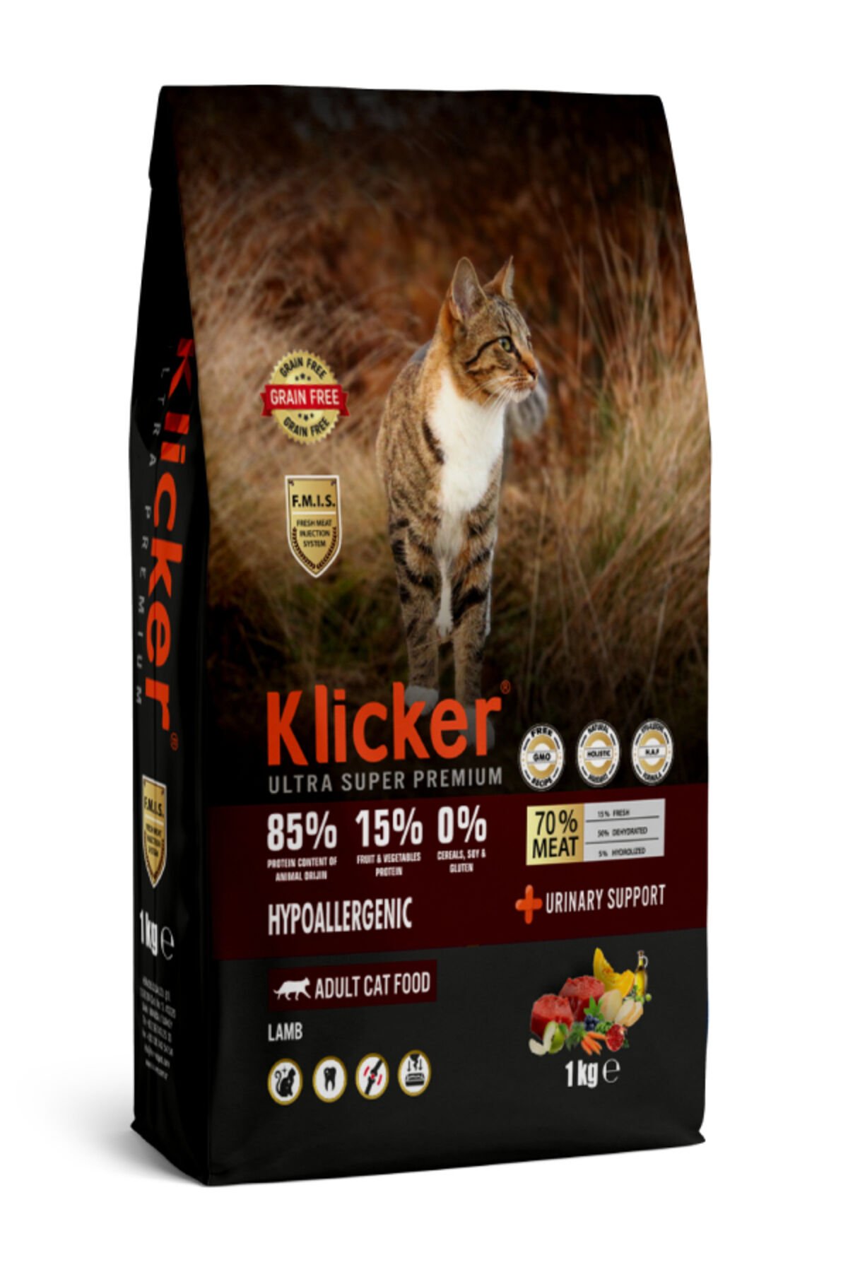 KLICKER KUZULU  YETISKIN KEDI MAMASI 1 KG Hippoalerjenik