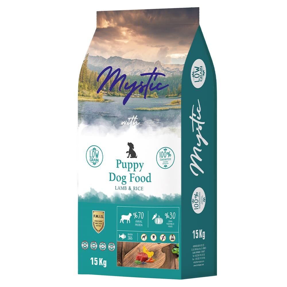 MYSTIC KUZU ETLI AZ TAHILLI YAVRU KÖPEK MAMASI 15 KG