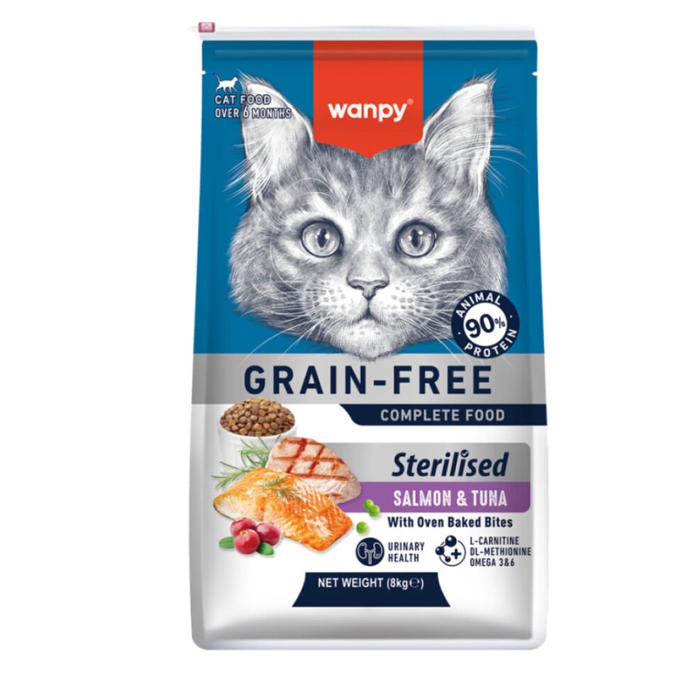 WANPY TAHILSIZ SOMON&TUNA KISIRLAŞTIRILMIŞ KEDİ MAMASI 8KG
