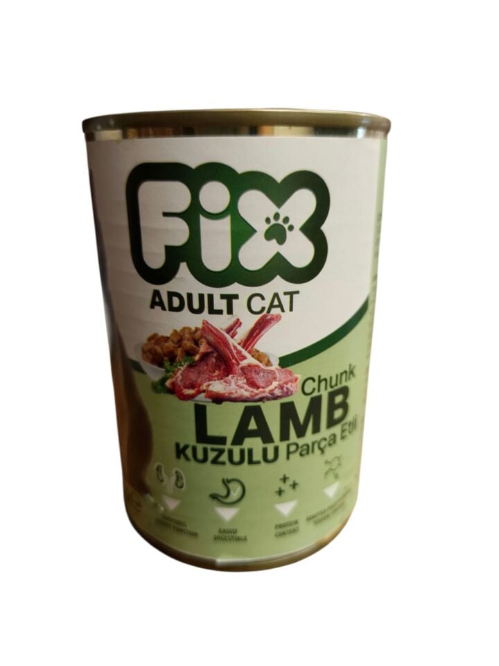 FIX KUZU ETLI YETISKIN KEDI KONSERVESI 400 GR
