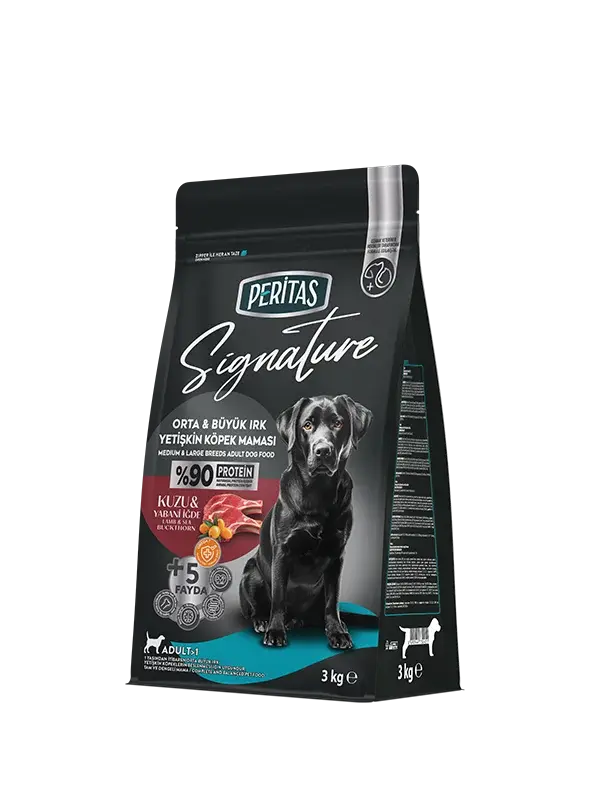 PERITAS SIGNATURE KUZULU ORTA BÜYÜK IRK YETISKIN KÖPEK MAMASI 3 KG