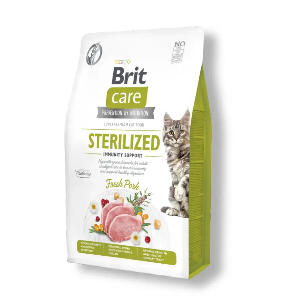 BRIT CARE IMMUNITY PREBIOTIK IÇERIKLI DOMUZLU KISIRLASTIRILMIS KEDI MAMASI 2 KG