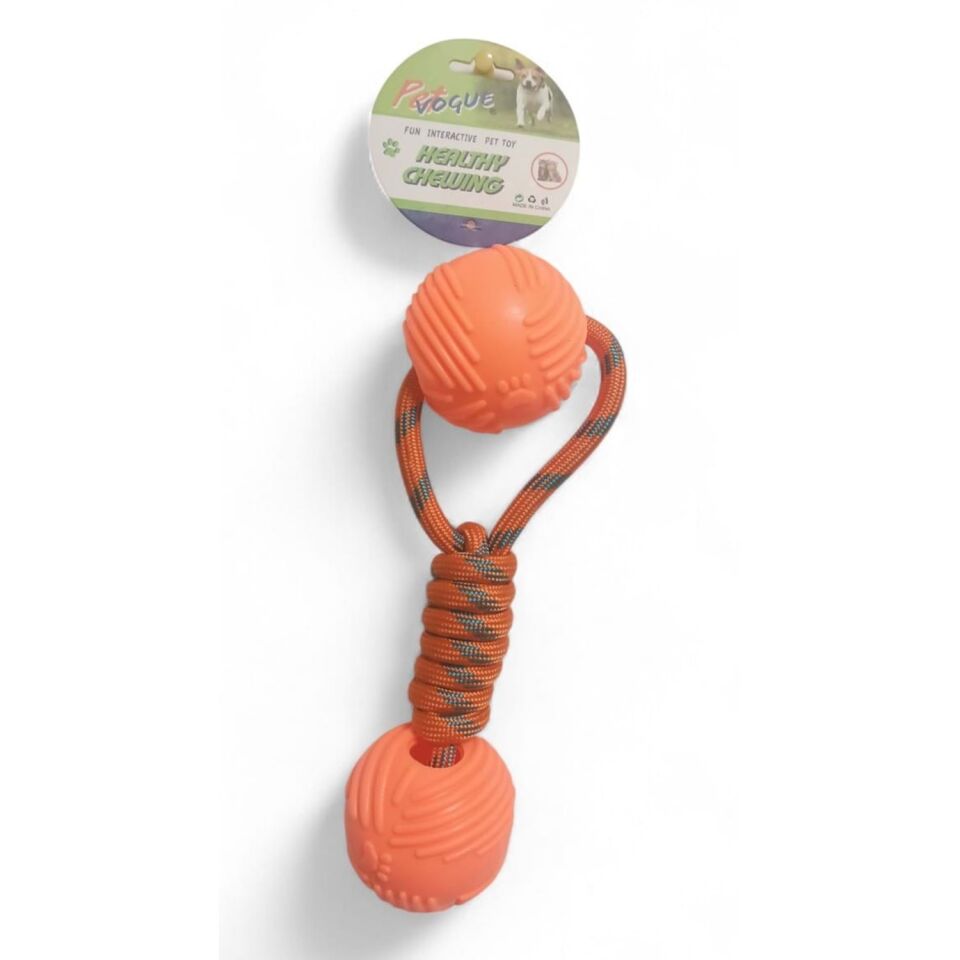 DUMBELL SEKILLI ÖRGÜ HALAT OYUNCAK DG-1407