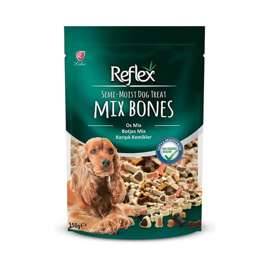 Reflex Bone Semi Moist Mix Kemik Şekilli Yarı Islak Köpek Ödülü 150 Gr