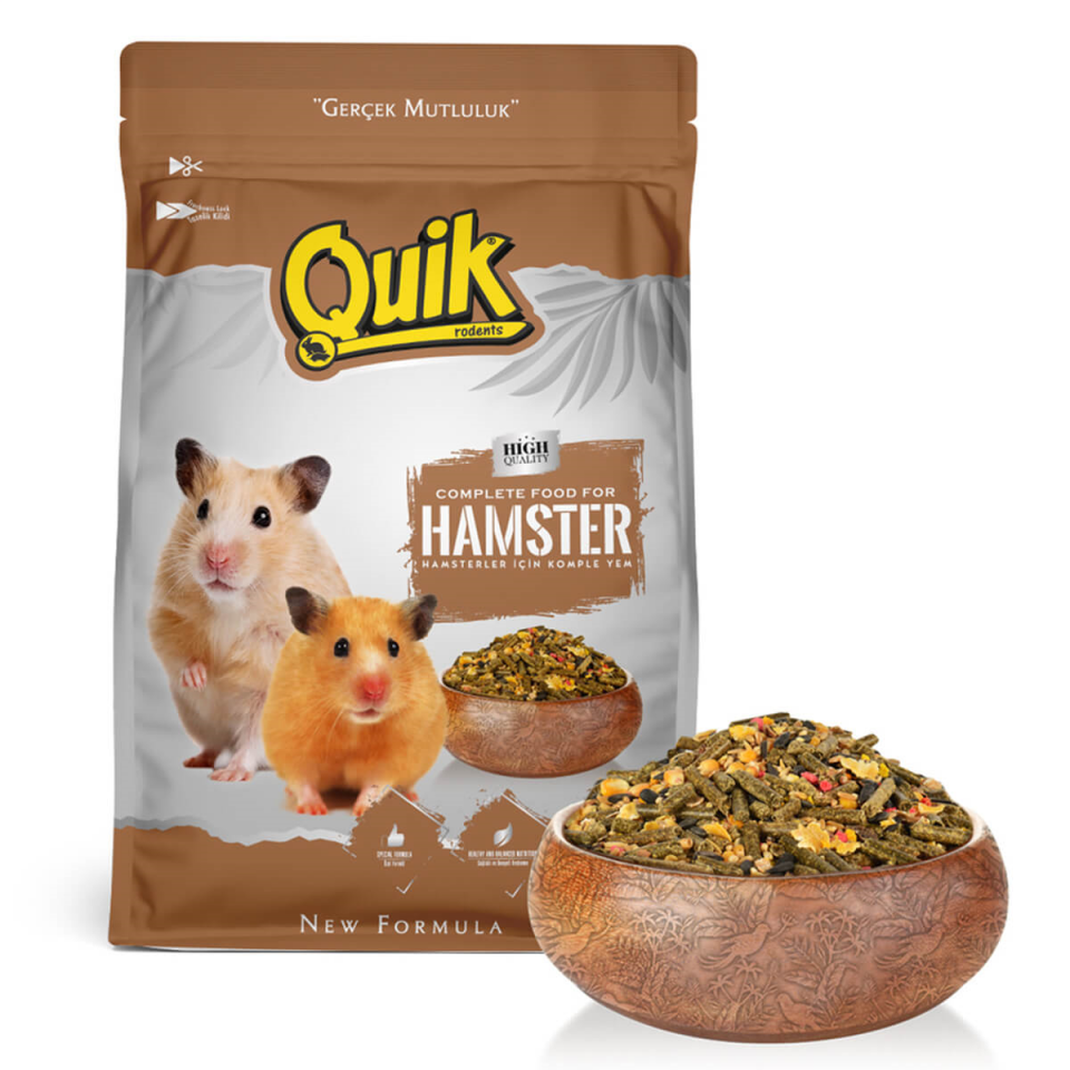 Quik Hamster Yemi – Tahıl ve Yemiş Karışımlı Tam Besleyici (500 Gr)