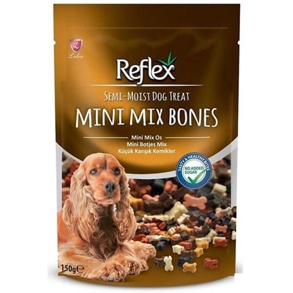 REFLEX SEMI MOIST MINI MIX BONES Küçük Karışık Kemikler Yarı Yumuşak Köpek Ödül Maması 150gr