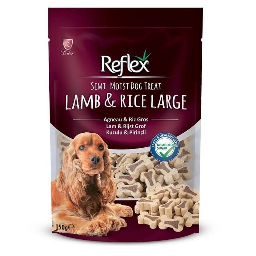 REFLEX SEMI MOIST LAMB&RICE LARGE Bones Kuzulu Köpek Ödül Kemiği 150 Gr