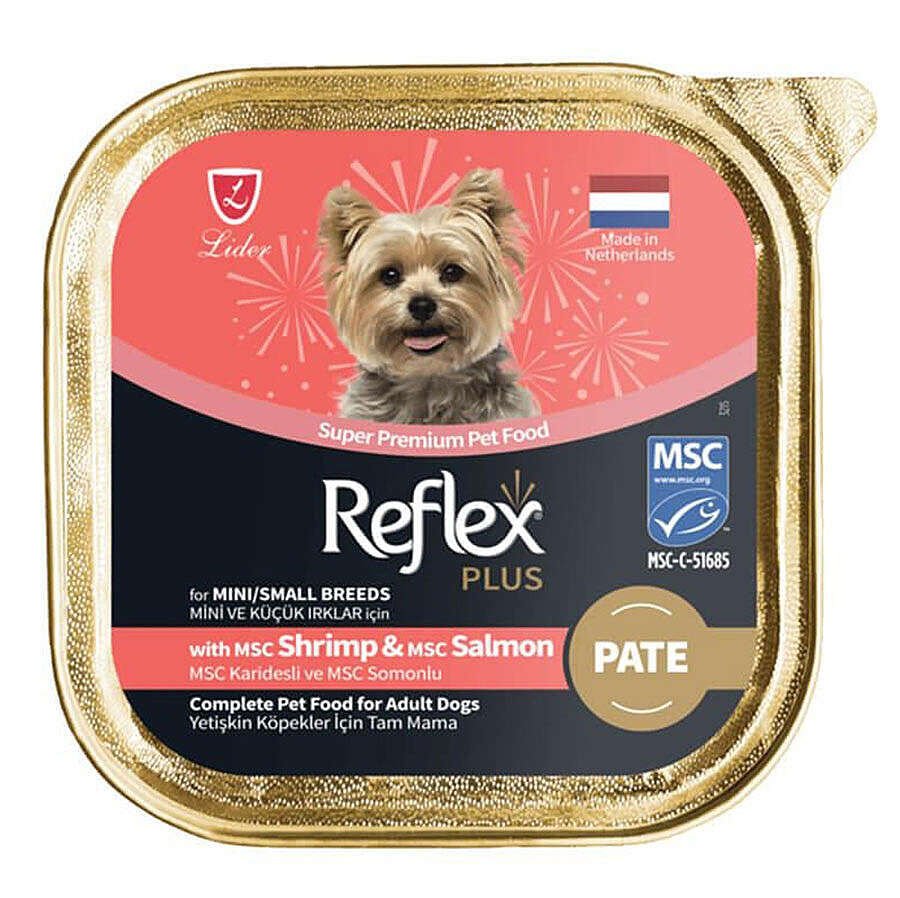 Reflex Plus Pate Karidesli ve Somonlu Küçük Irk Köpek Yaş Maması 85 Gr