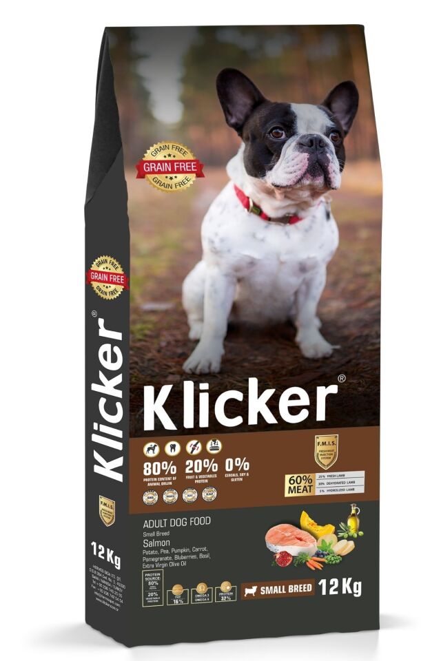 KLİCKER MİNİ ORTA IRK ADULT SOMON KÖPEK MAMASI 12 KG