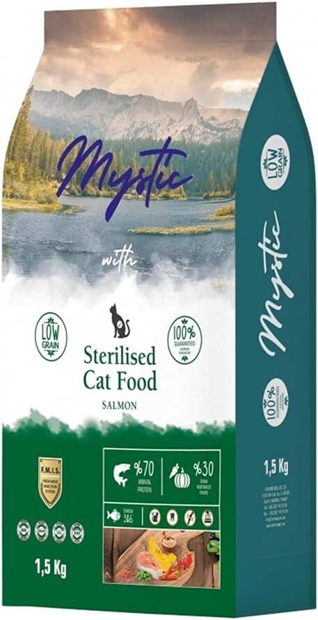 MYSTİC SOMONLU STERİLİSED KISIRLAŞTIRILMIŞ KEDİ MAMASI 1.5 KG