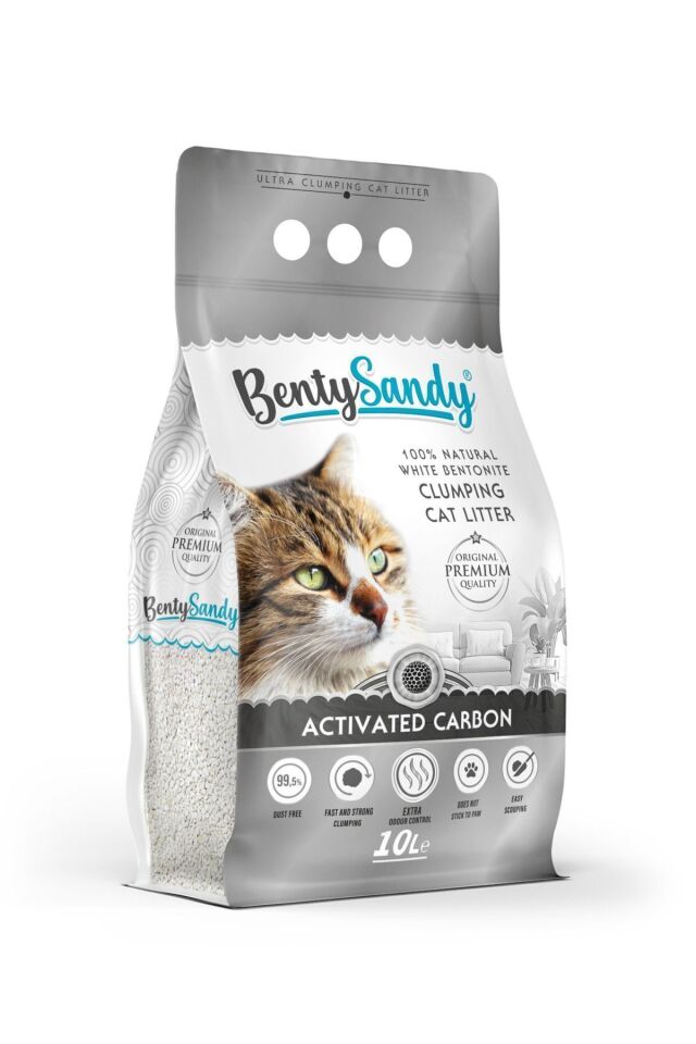 BENTY SANDY AKTİF KARBONLU 10 LT İNCE KEDİ KUMU