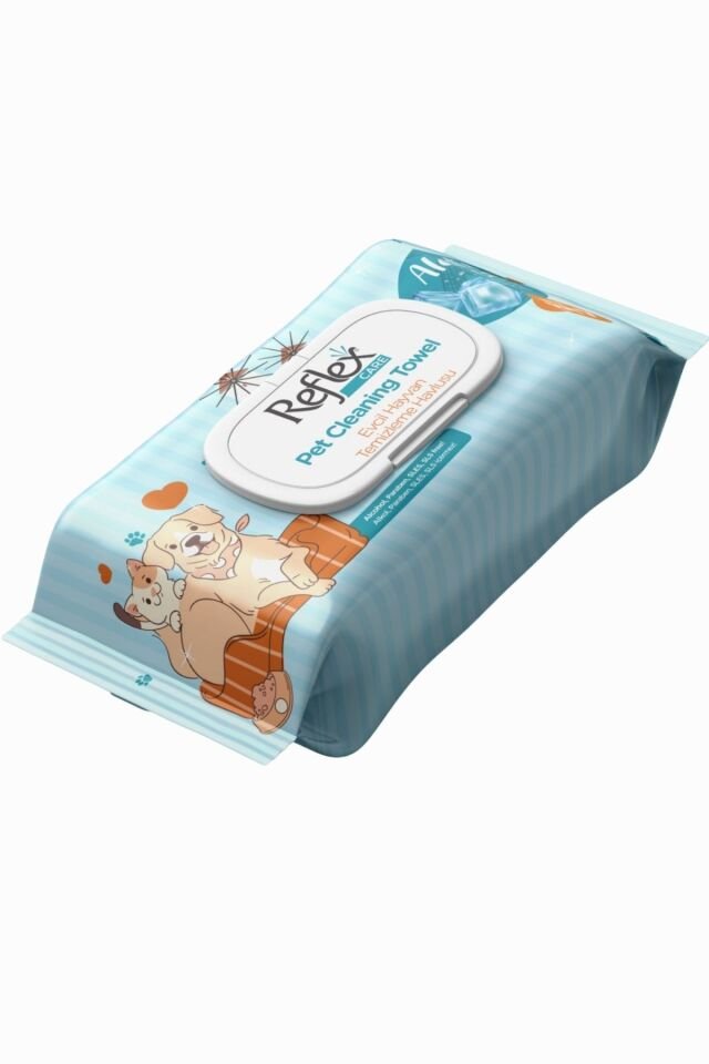 Reflex Care Alaçatı Ice Kokulu Kedi ve Köpekler İçin Çok Amaçlı Hijyenik Temizleme Mendili 50li