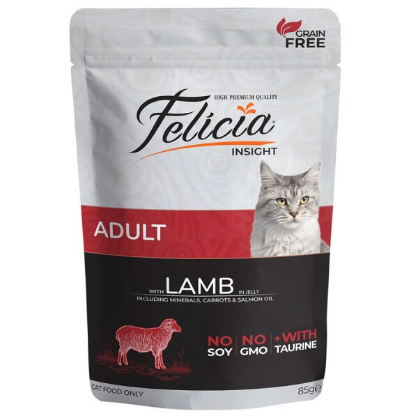 FELİCİA TAHILSIZ KUZULU YETİŞKİN POUCH KEDİ KONSERVESİ 85 GR