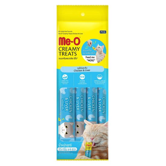 Me-O Creamy Treats Tavuklu ve Ciğerli Ek Besin ve Kedi Ödülü 60 Gr ( 4 x 15 Gr )