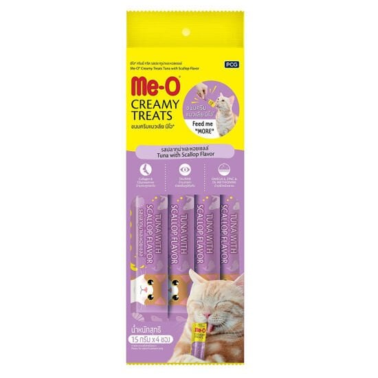 Me-O Creamy Treats Deniz Tarağı ve Ton Balıklı Ek Besin ve Kedi Ödülü 60 Gr ( 4 x 15 Gr )