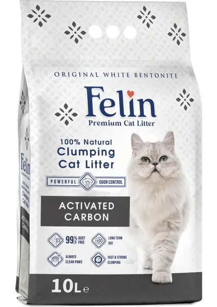 FELIN AKTİF KARBONLU KEDİ KUMU 10LT (%8)
