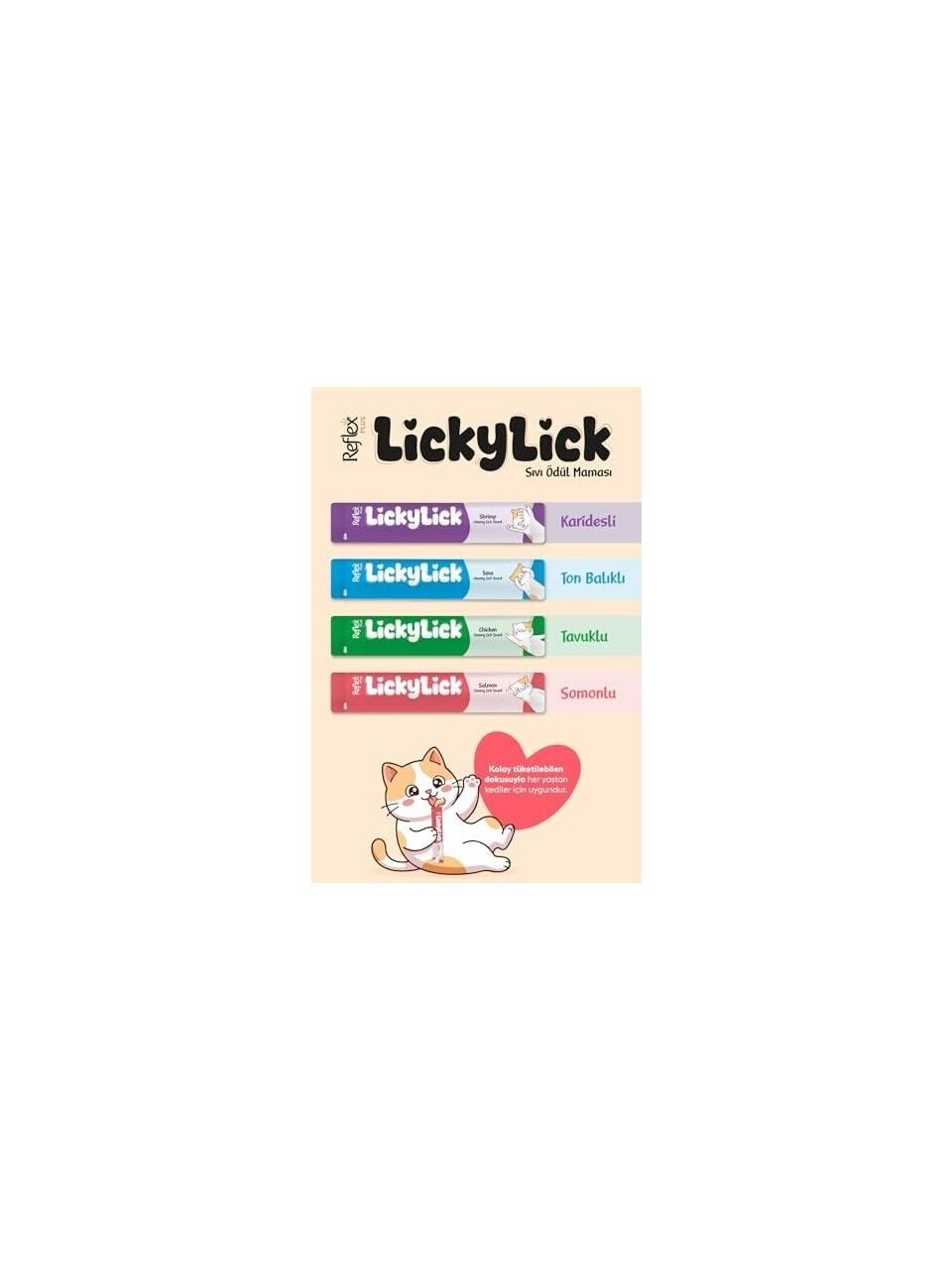 REFLEX PLUS LICKY LICK 15 GR TEKLI KEDI SIVI ÖDÜL MAMASI  15 GR